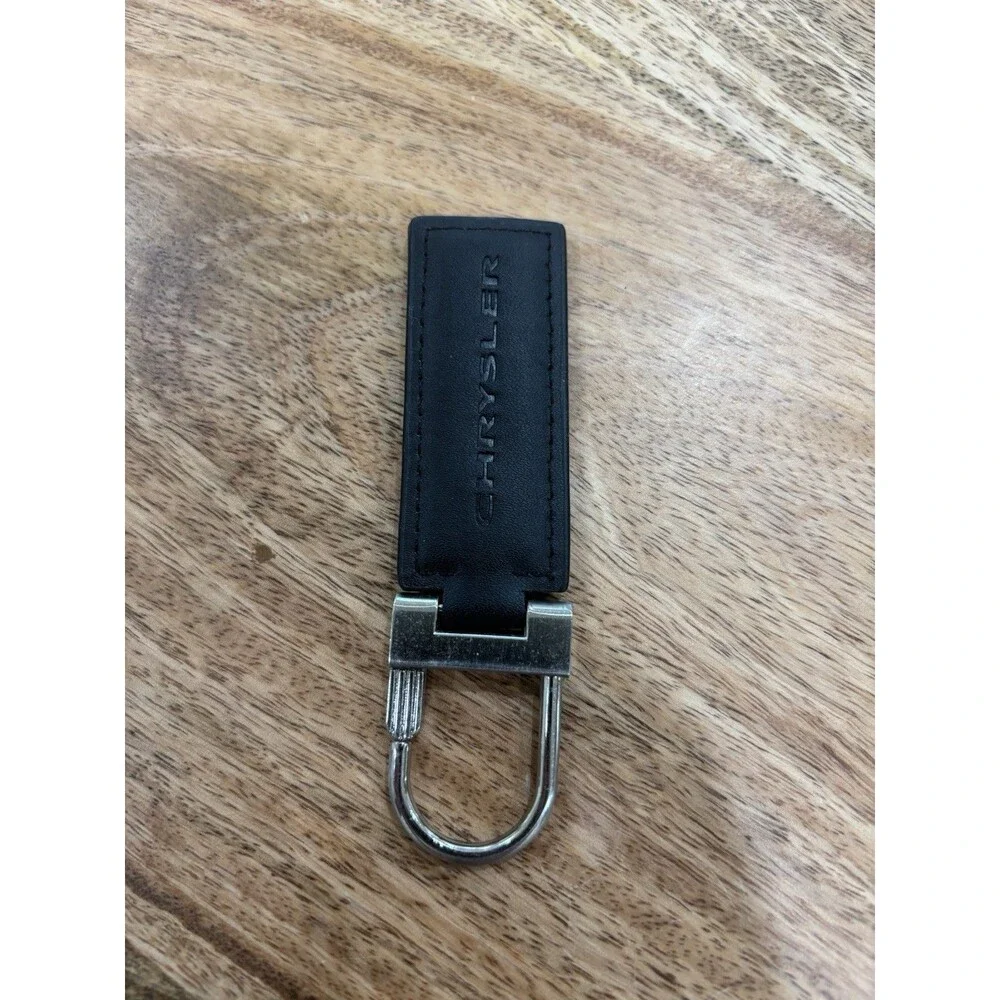 Chrysler Black Leather Keychain